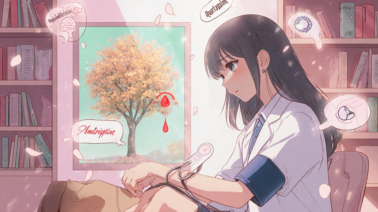 Doctor checking blood pressure with transparent body overlay showing blood pooling in legs.