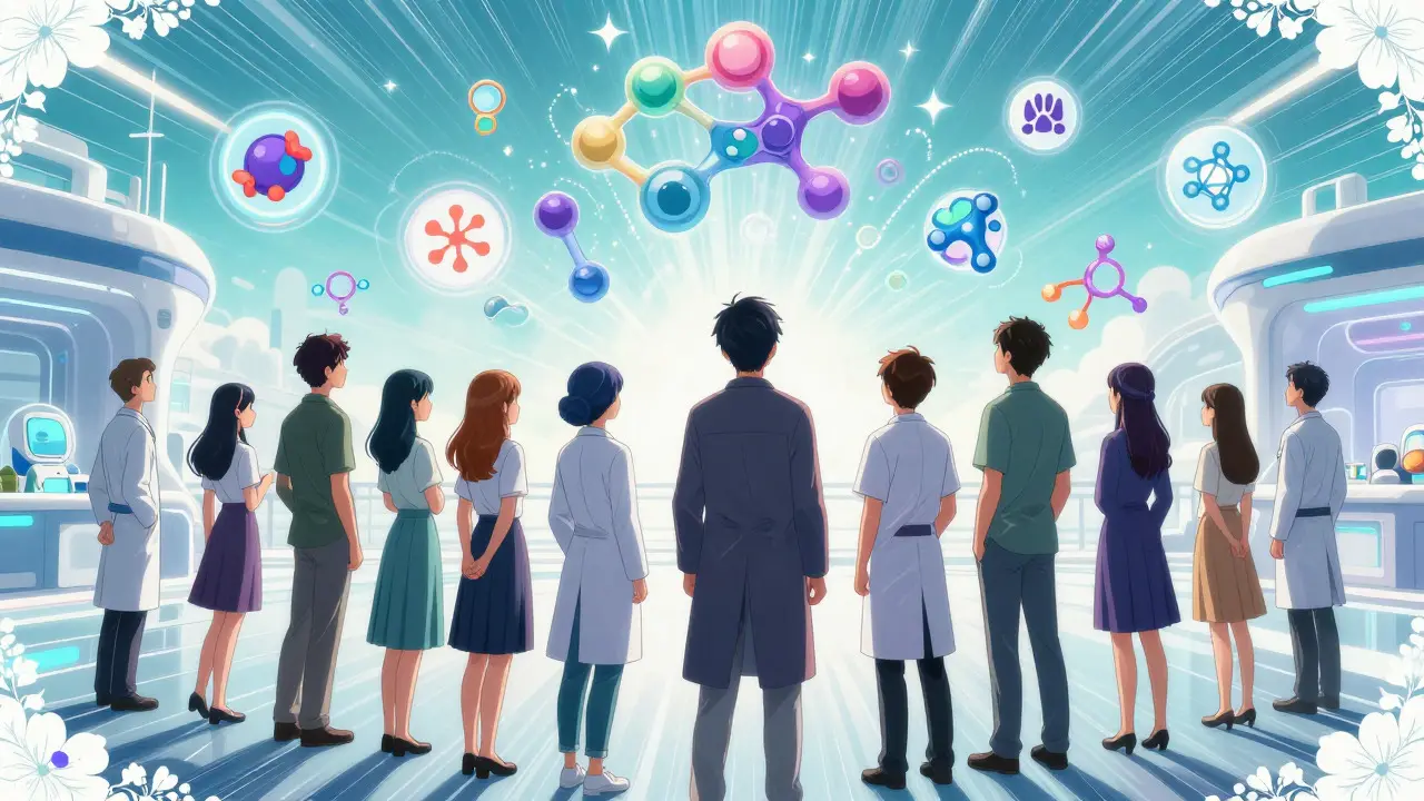 Hopeful anime scene showing future of affordable biologic drugs
